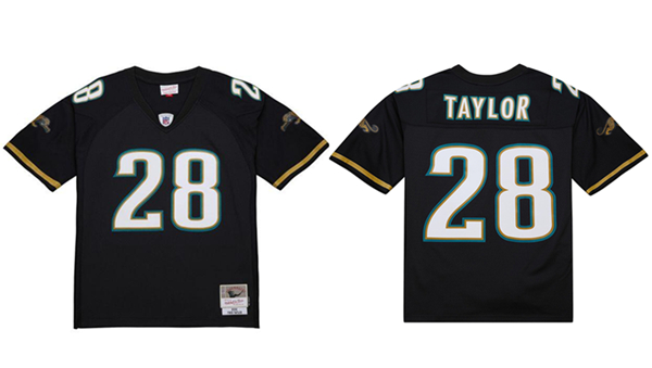 Men's Jacksonville Jaguars #28 Fred Taylor Balck 2002 Alternate Stitched Football Jersey